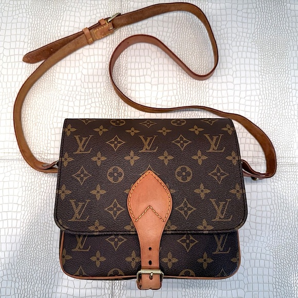 Louis Vuitton Monogram Cartouchiere Leather Shoulder Bag Brown GM SL0932 - Picture 2 of 16